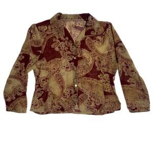 Y2K Burgundy Autumnal Charmed Regal Sheer Witchy Blouse